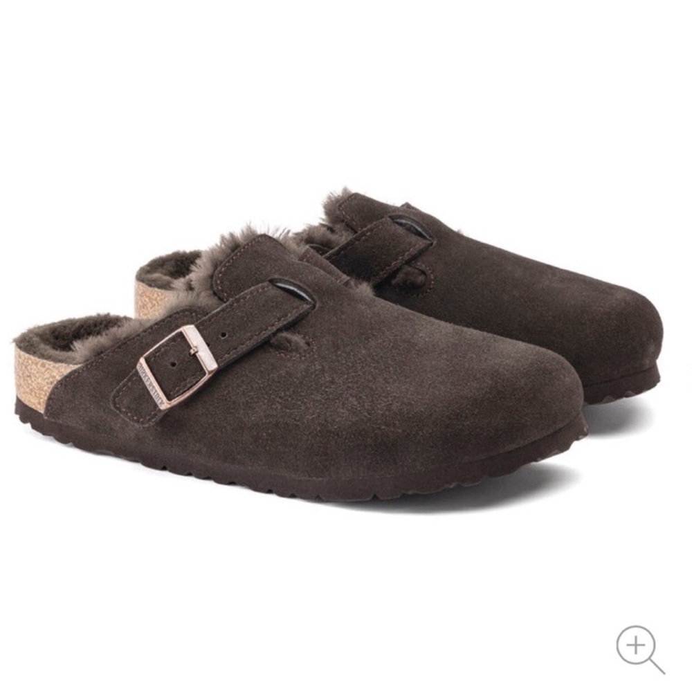💕 BIRKENSTOCK Boston Shearling Suede Clog Slide 36 5/5.5 Mocha